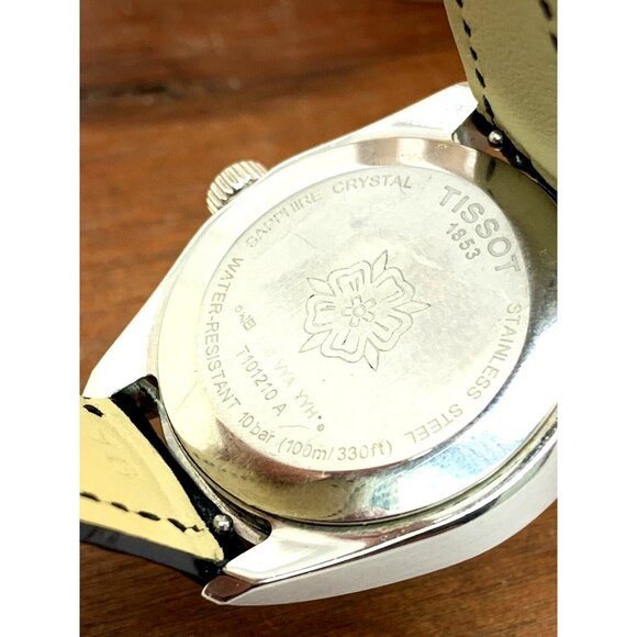 Tissot Women's Watch PR100 Swiss Quartz Diamond Silver Dial Black Leather 33mm - Picture 7 of 13